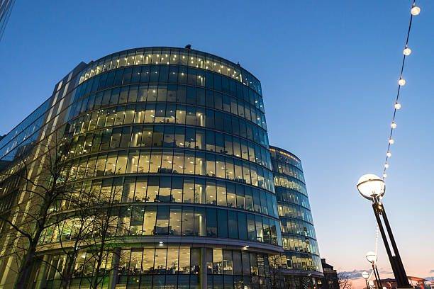 a modern building with many offices